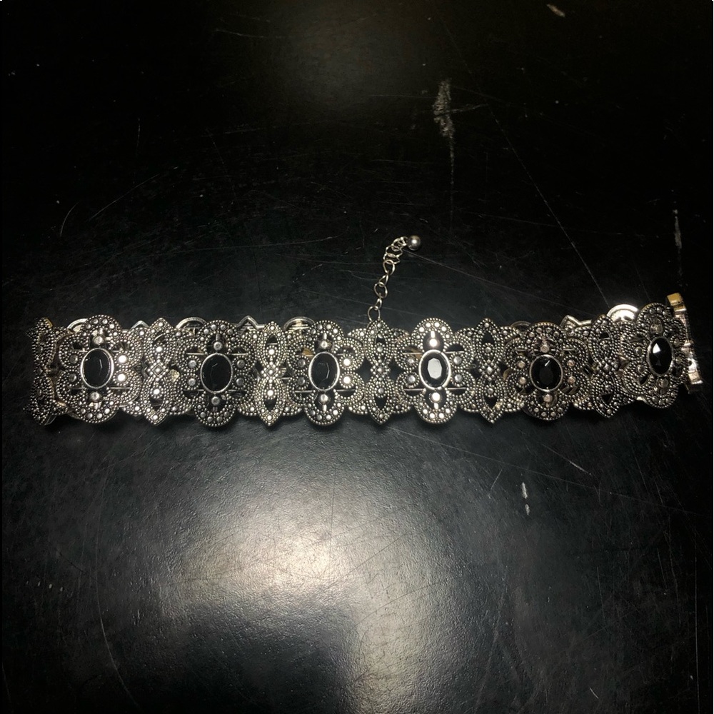 Silver & Black Choker